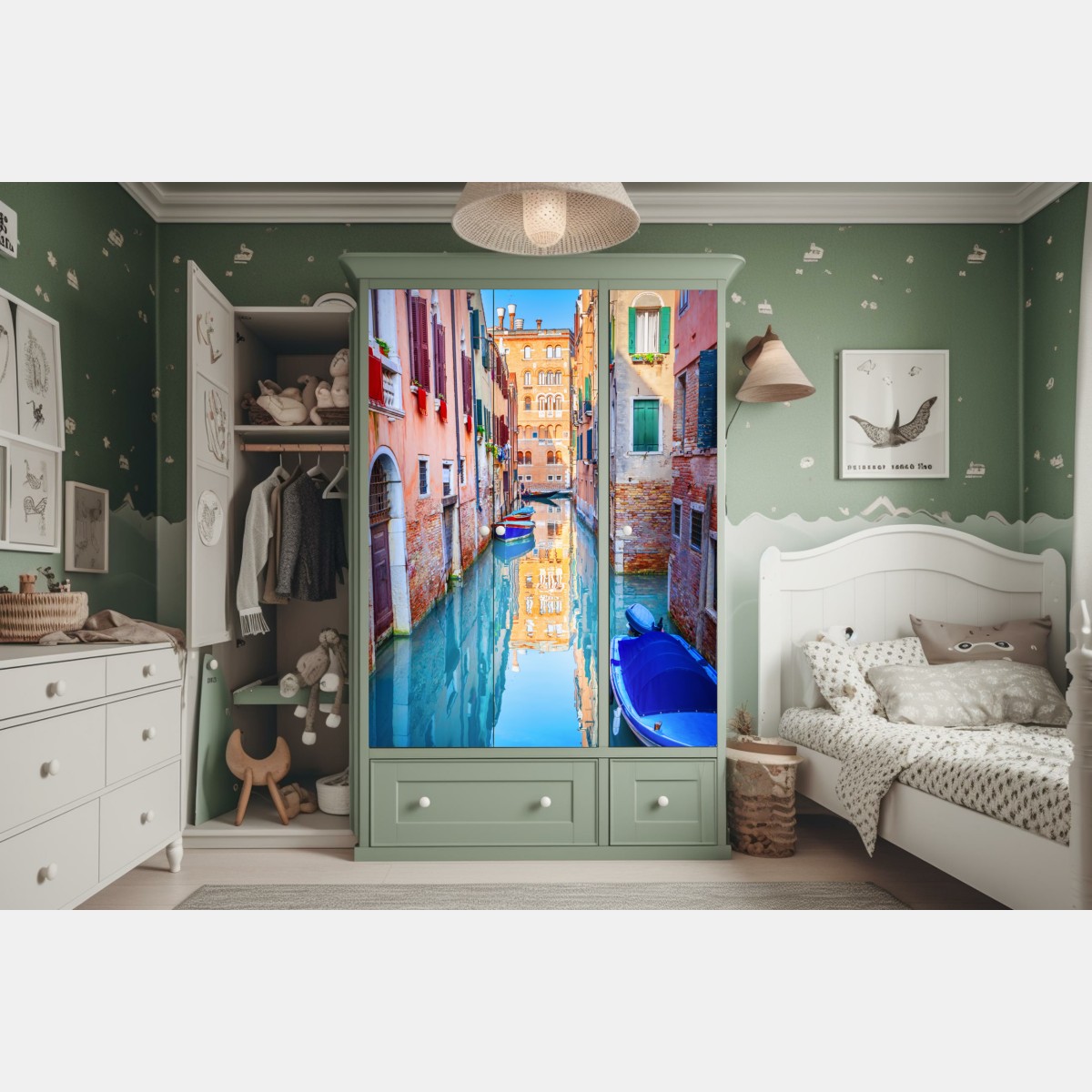 Schrankaufkleber Venedig kanal und spiegelungen – Wallnifity® Schrankaufkleber Venedig kanal und spiegelungen – Wallnifity®