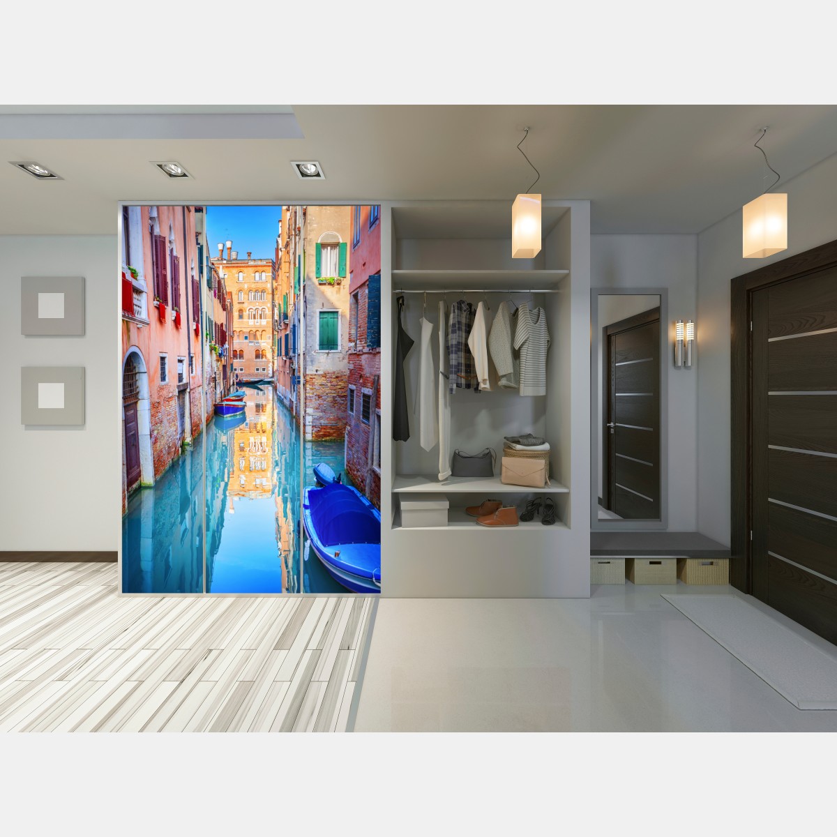 Schrankaufkleber Venedig kanal und spiegelungen – Wallnifity® Schrankaufkleber Venedig kanal und spiegelungen – Wallnifity®