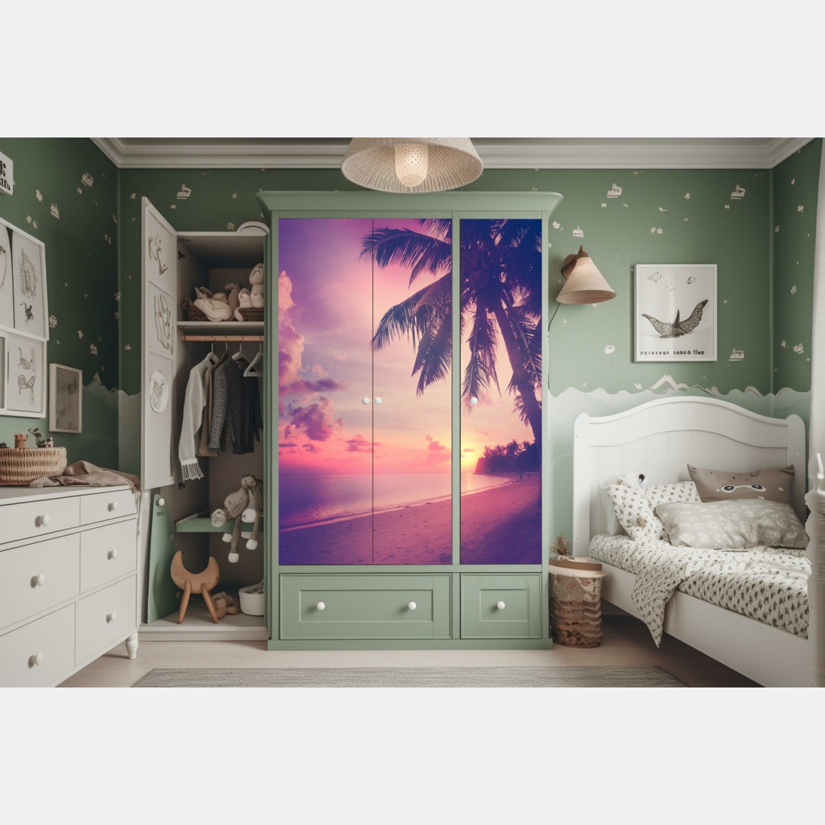 Schrankaufkleber tropischer sonnenuntergang am strand – Wallnifity® Schrankaufkleber tropischer sonnenuntergang am strand – Wallnifity®
