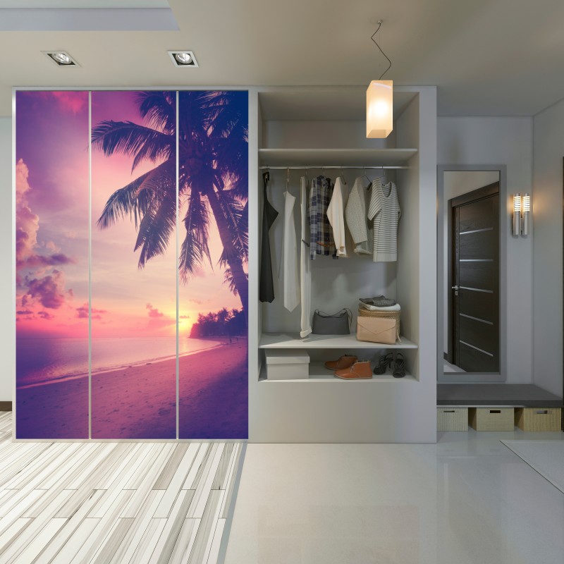 Schrankaufkleber tropischer sonnenuntergang am strand – Wallnifity® Schrankaufkleber tropischer sonnenuntergang am strand – Wallnifity®