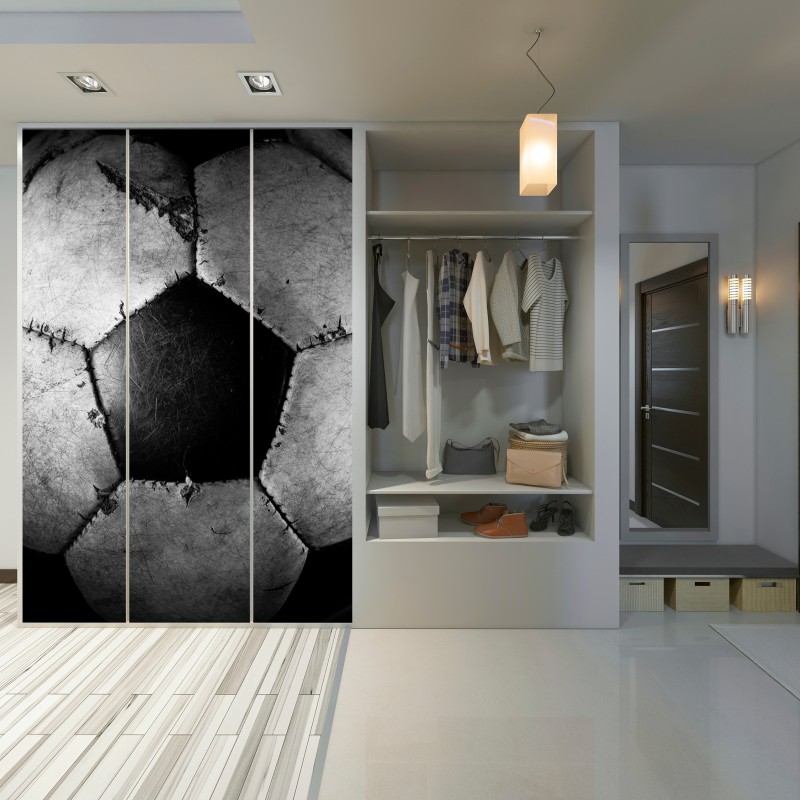 Schrankaufkleber abgenutzter fußball - nahaufnahme – Wallnifity® Schrankaufkleber abgenutzter fußball - nahaufnahme – Wallnifity®