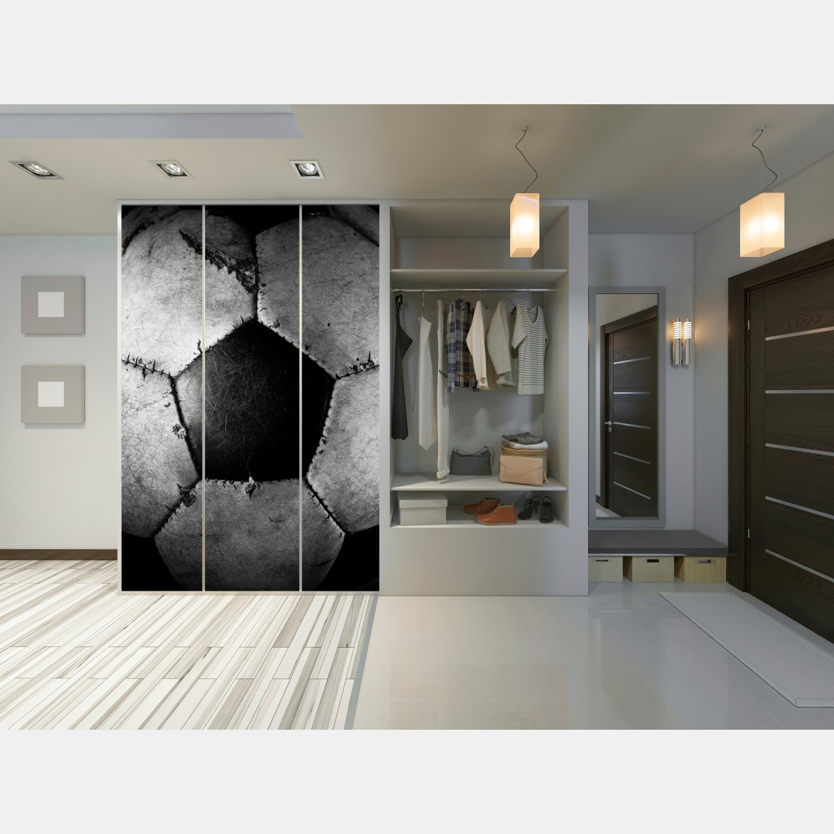 Schrankaufkleber abgenutzter fußball - nahaufnahme – Wallnifity® Schrankaufkleber abgenutzter fußball - nahaufnahme – Wallnifity®