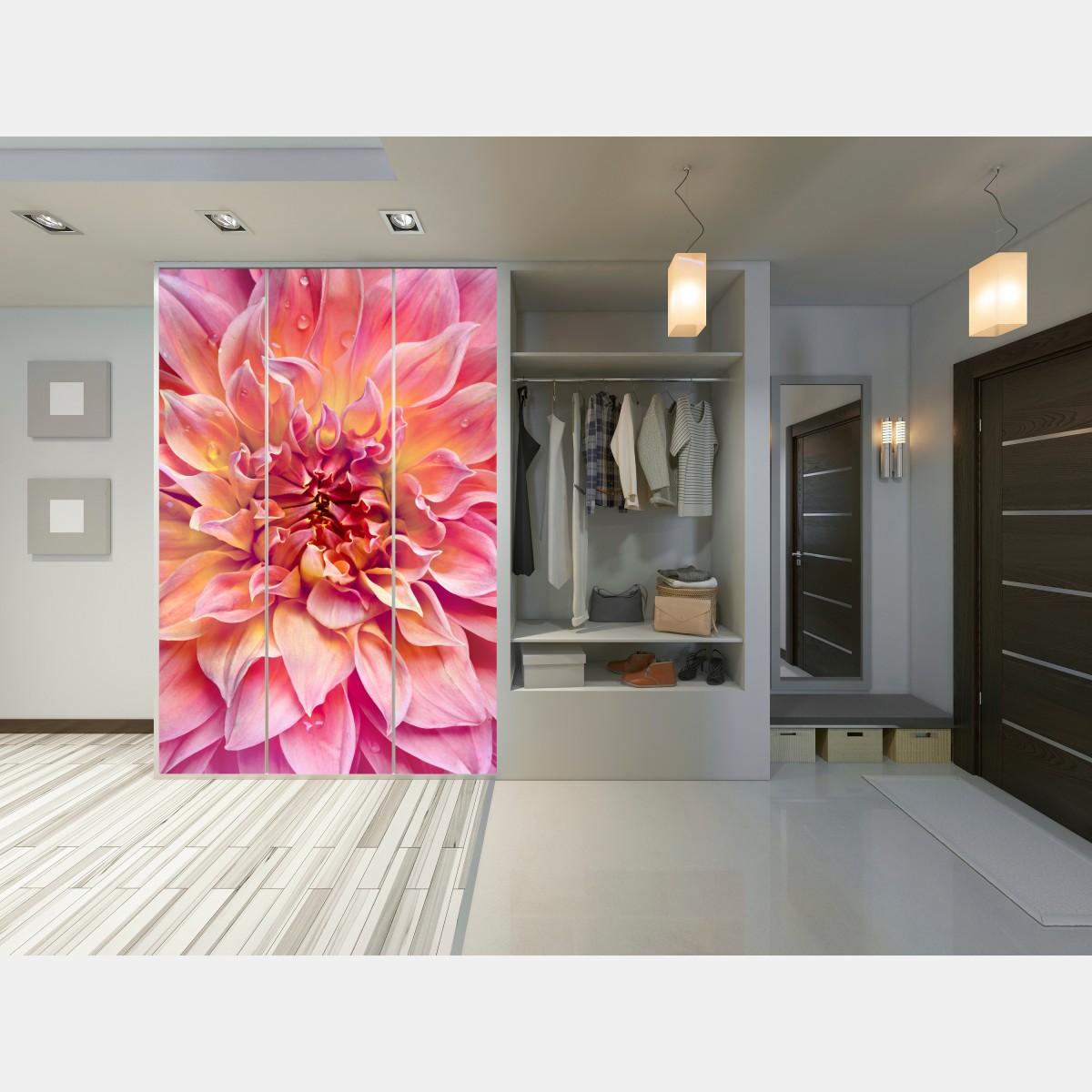 Schrankaufkleber rosa dahlie nahaufnahme – Wallnifity® Schrankaufkleber rosa dahlie nahaufnahme – Wallnifity®