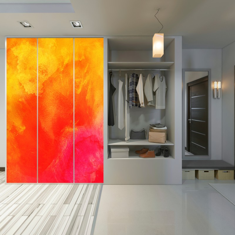 Schrankaufkleber lebendiger oranger abstrakter verlauf – Wallnifity® Schrankaufkleber lebendiger oranger abstrakter verlauf – Wallnifity®