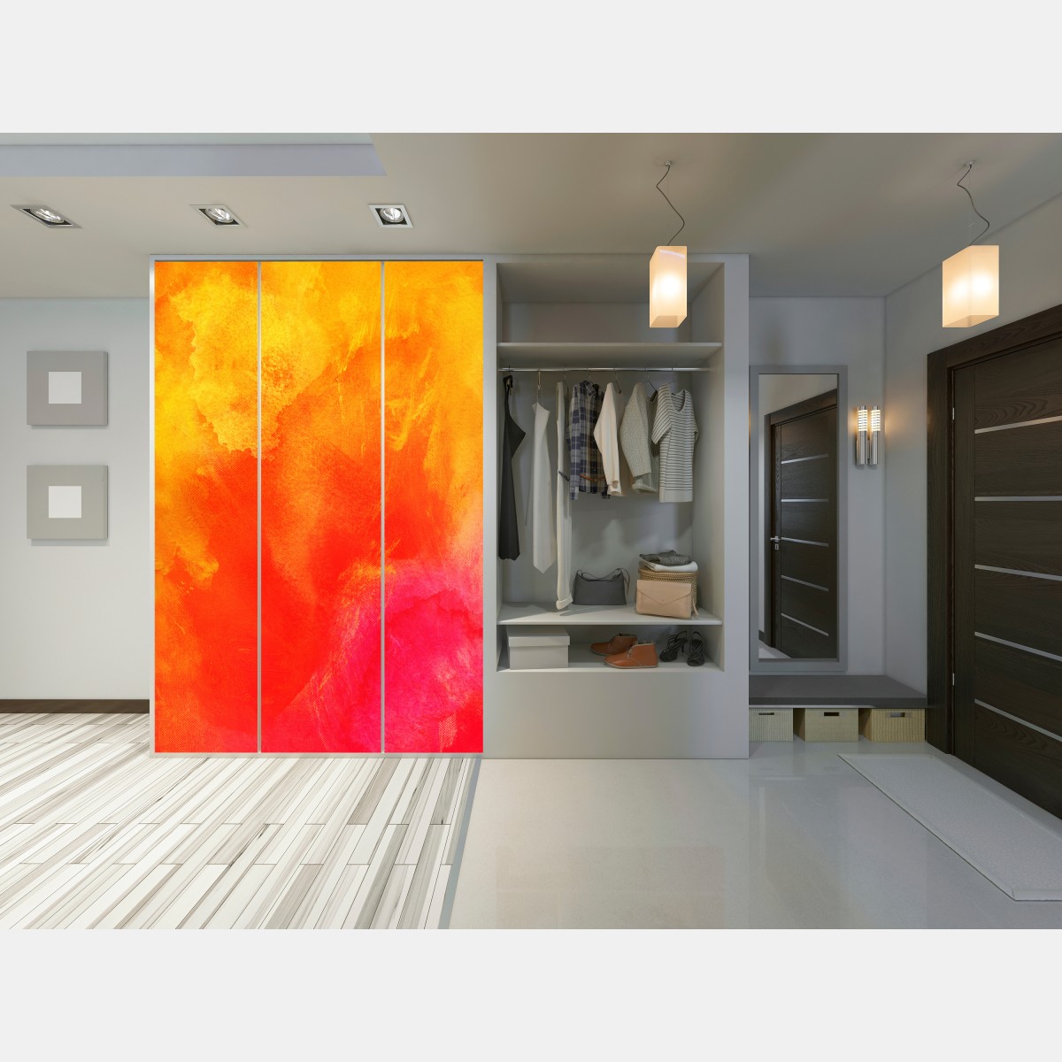 Schrankaufkleber lebendiger oranger abstrakter verlauf – Wallnifity® Schrankaufkleber lebendiger oranger abstrakter verlauf – Wallnifity®