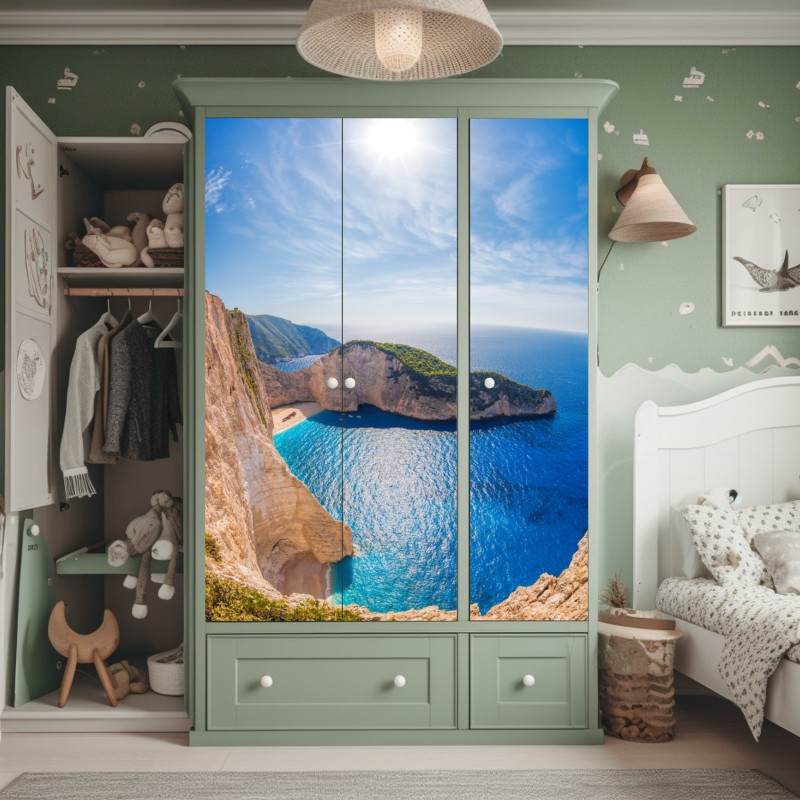 Schrankaufkleber goldene blattlinien – Wallnifity®