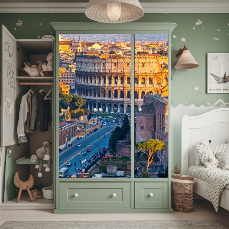 Schrankaufkleber vintage botanisches floralmuster auf tiefgrün – Wallnifity®