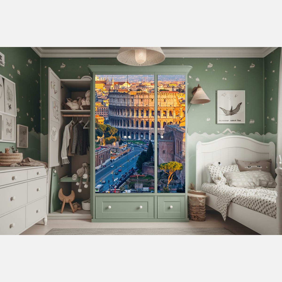 Schrankaufkleber goldenes kolosseum bei sonnenuntergang, Rom – Wallnifity® Schrankaufkleber goldenes kolosseum bei sonnenuntergang, Rom – Wallnifity®