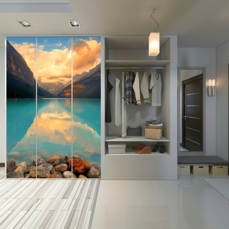 Schrankaufkleber sonnenaufgang über Lake Louise, Banff – Wallnifity® Schrankaufkleber sonnenaufgang über Lake Louise, Banff – Wallnifity®