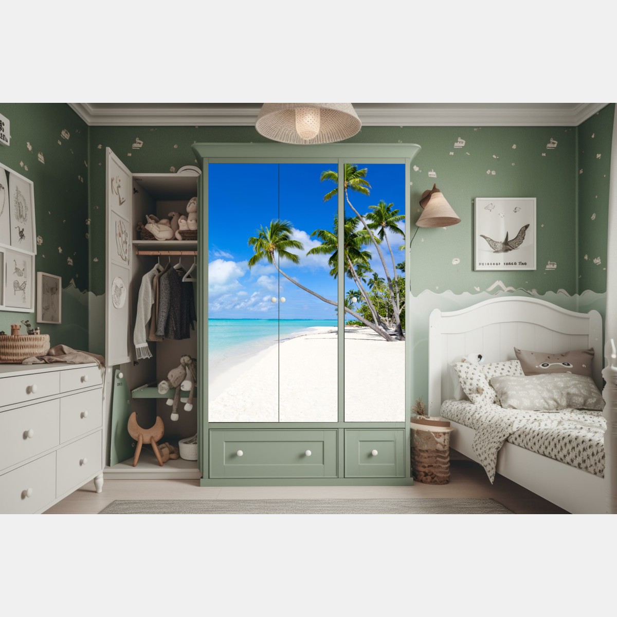 Schrankaufkleber tropischer palmenstrand – Wallnifity® Schrankaufkleber tropischer palmenstrand – Wallnifity®