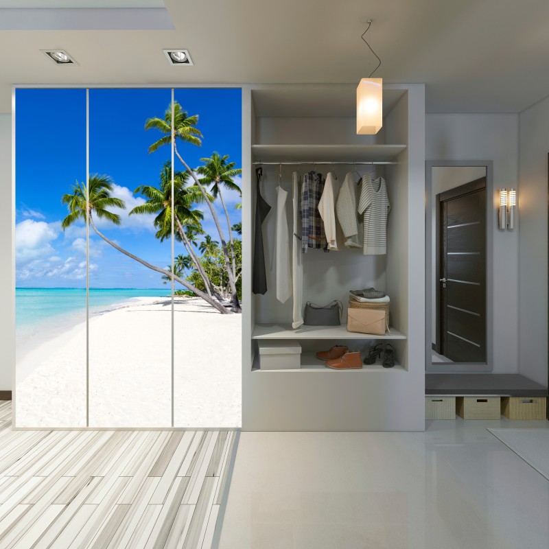 Schrankaufkleber tropischer palmenstrand – Wallnifity® Schrankaufkleber tropischer palmenstrand – Wallnifity®