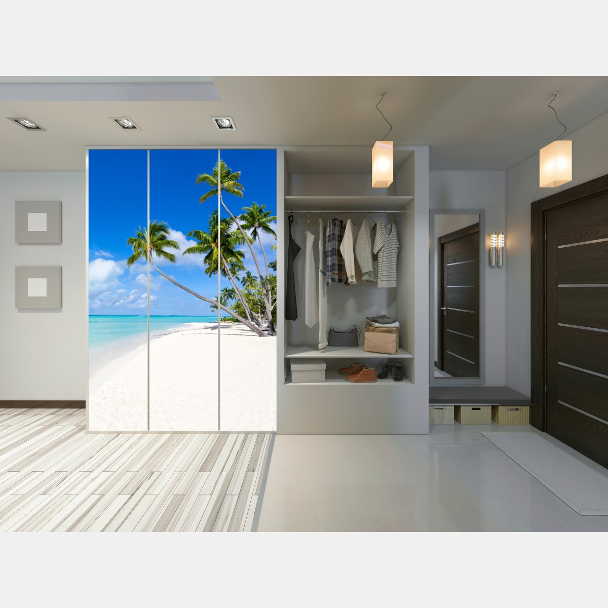 Schrankaufkleber tropischer palmenstrand – Wallnifity® Schrankaufkleber tropischer palmenstrand – Wallnifity®