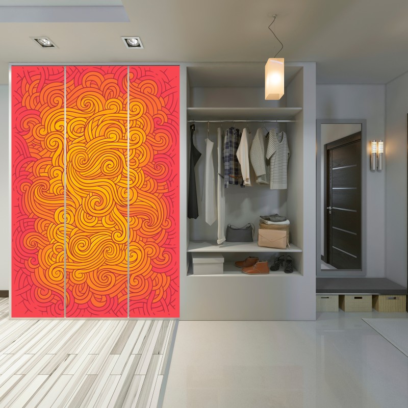 Schrankaufkleber warmes wirbelndes abstraktes muster – Wallnifity® Schrankaufkleber warmes wirbelndes abstraktes muster – Wallnifity®