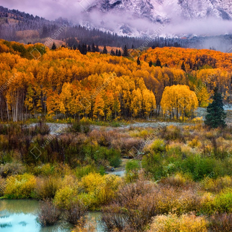 Schrankaufkleber rosafarbener sonnenaufgang über East Beckwith Mountain – Wallnifity®