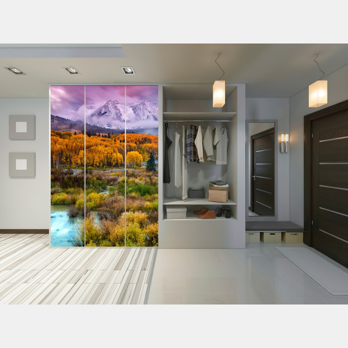 Schrankaufkleber rosafarbener sonnenaufgang über East Beckwith Mountain – Wallnifity®