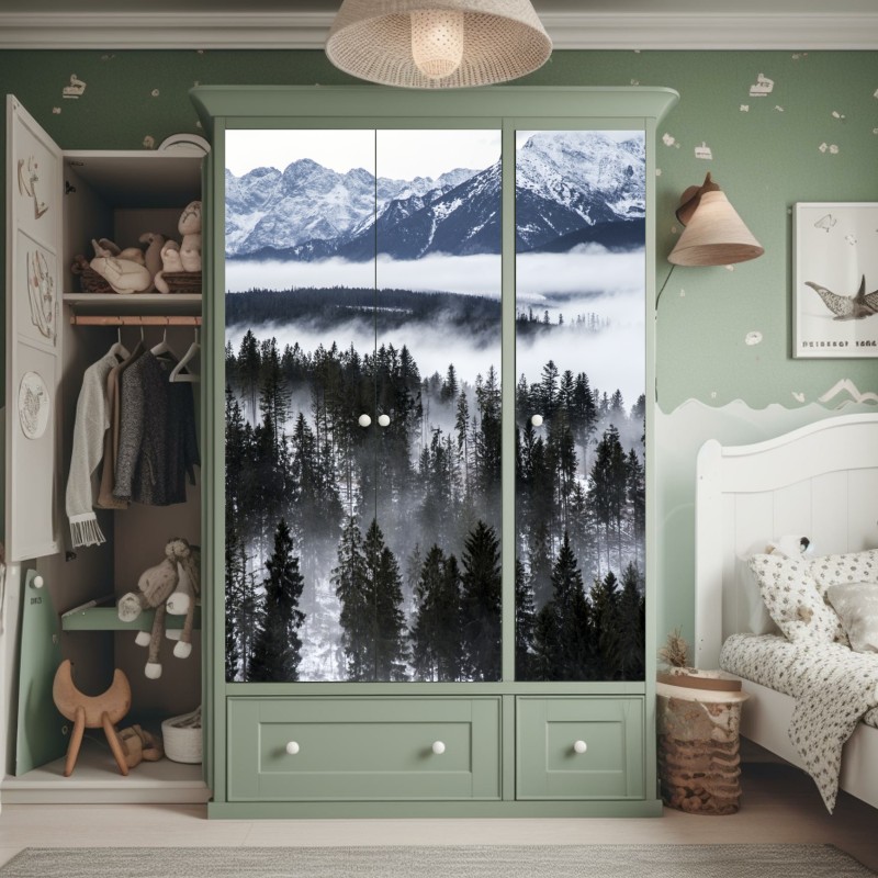 Schrankaufkleber lebendige abstrakte pop-art-komposition – Wallnifity®