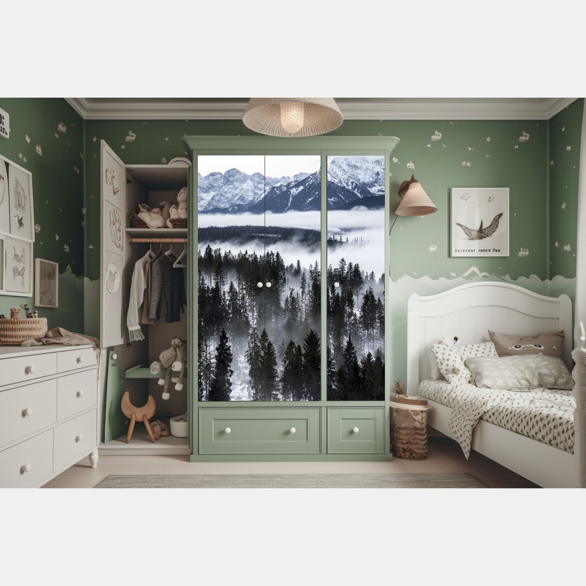 Schrankaufkleber Tatra im winternebel – Wallnifity® Schrankaufkleber Tatra im winternebel – Wallnifity®