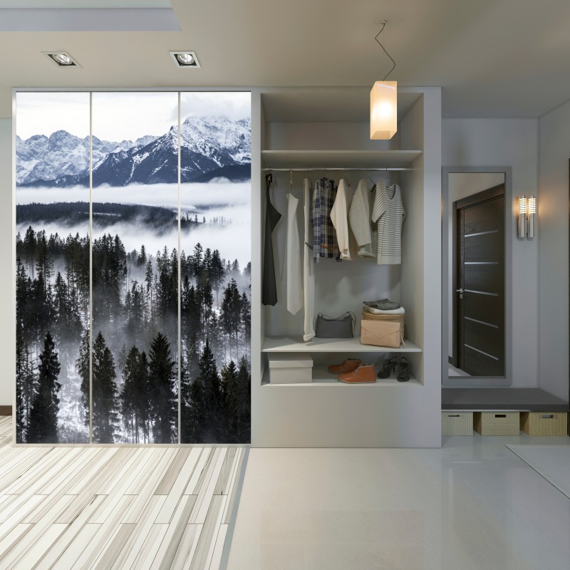 Schrankaufkleber Tatra im winternebel – Wallnifity® Schrankaufkleber Tatra im winternebel – Wallnifity®