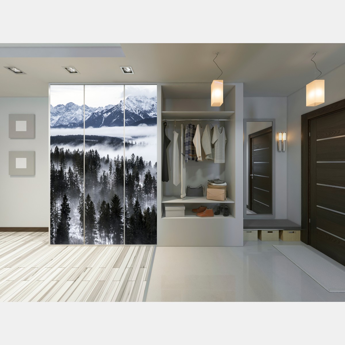 Schrankaufkleber Tatra im winternebel – Wallnifity® Schrankaufkleber Tatra im winternebel – Wallnifity®