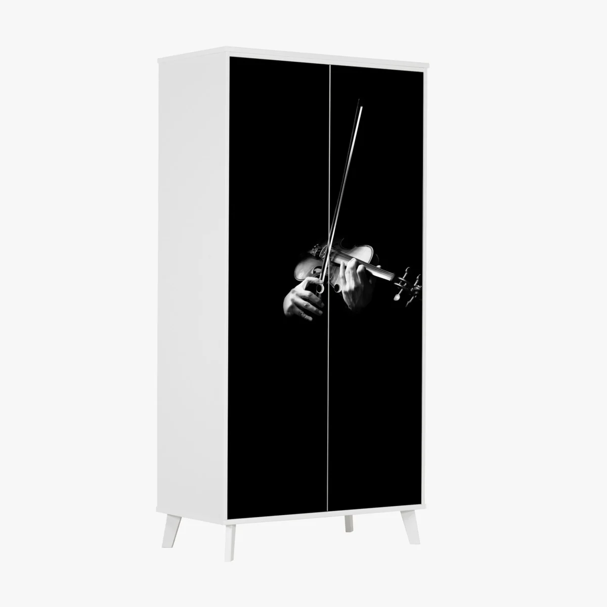 Schrankaufkleber geige in monochrom – Wallnifity®