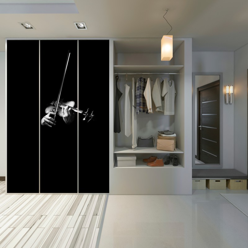 Schrankaufkleber geige in monochrom – Wallnifity®