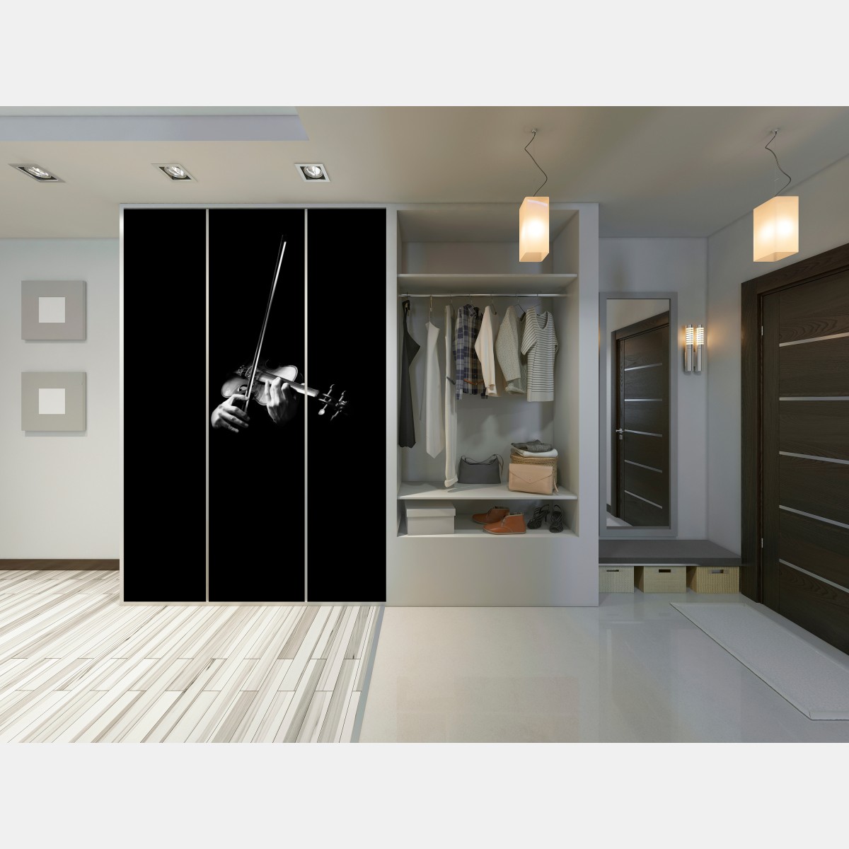 Schrankaufkleber geige in monochrom – Wallnifity®