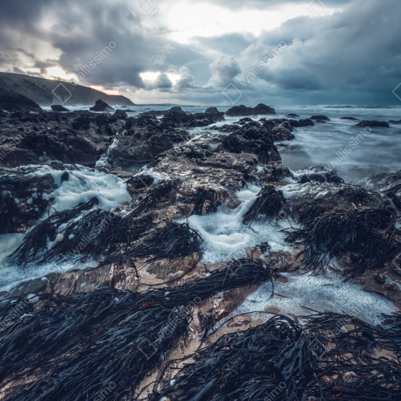 Schrankaufkleber stimmungsvolle felsenküste bei dämmerung – Wallnifity® Schrankaufkleber stimmungsvolle felsenküste bei dämmerung – Wallnifity®