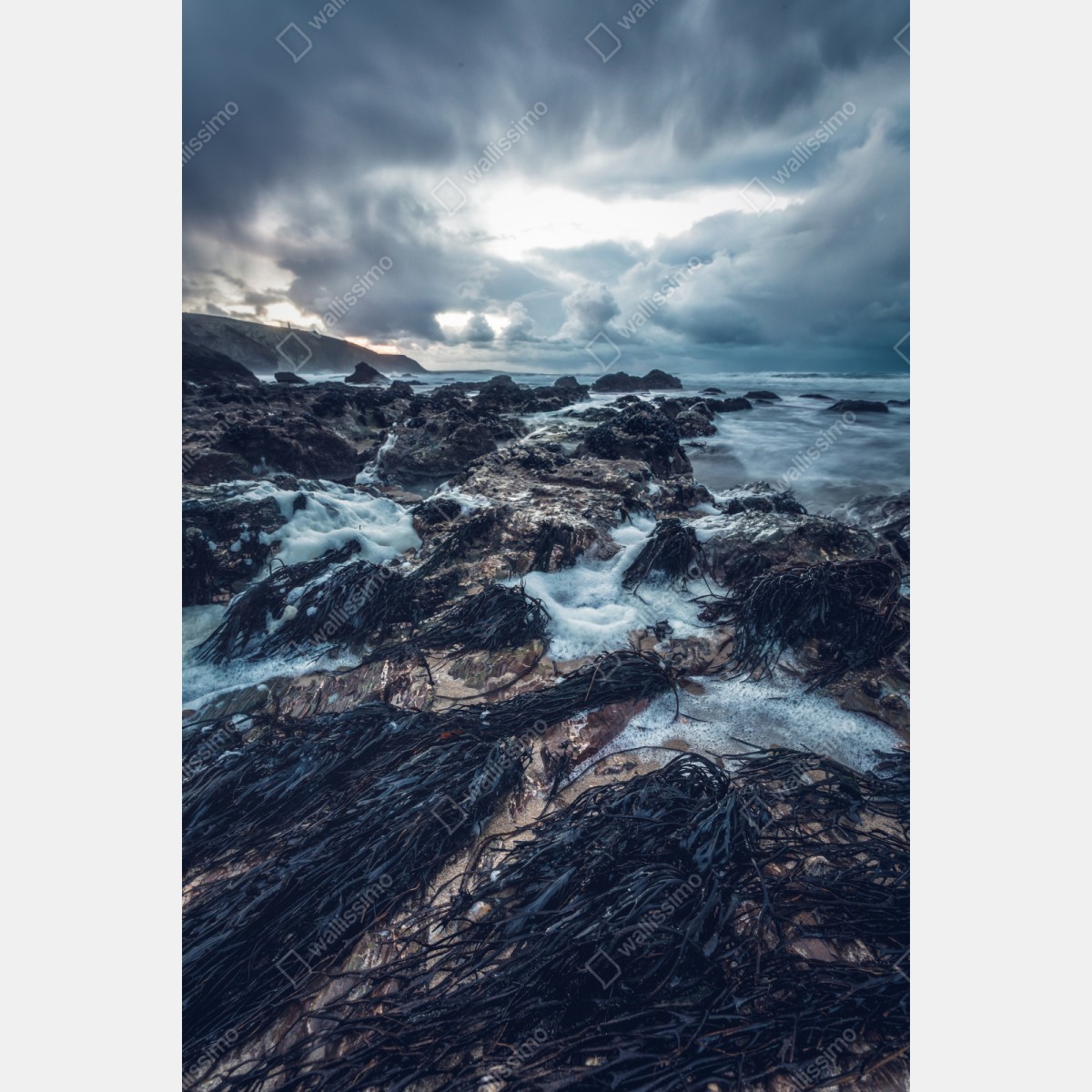 Schrankaufkleber stimmungsvolle felsenküste bei dämmerung – Wallnifity® Schrankaufkleber stimmungsvolle felsenküste bei dämmerung – Wallnifity®