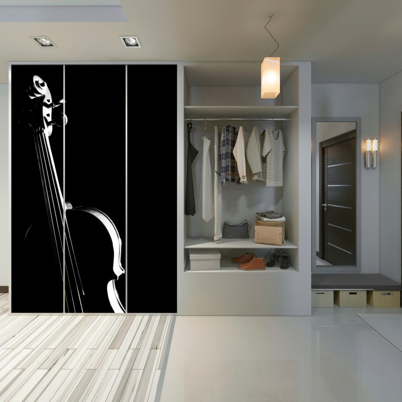 Schrankaufkleber elegante geigensilhouette auf schwarzem hintergrund – Wallnifity® Schrankaufkleber elegante geigensilhouette auf schwarzem hintergrund – Wallnifity®