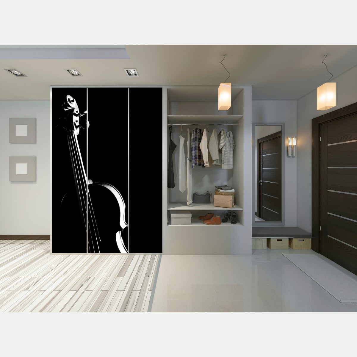 Schrankaufkleber elegante geigensilhouette auf schwarzem hintergrund – Wallnifity® Schrankaufkleber elegante geigensilhouette auf schwarzem hintergrund – Wallnifity®