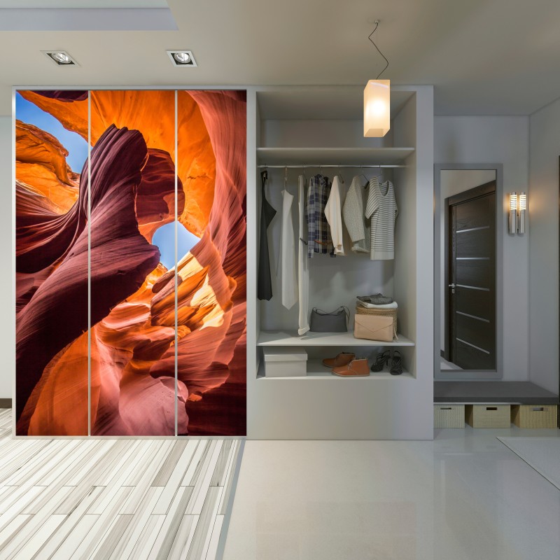 Schrankaufkleber sonnenbeschienene schlucht mit sandsteinformationen – Wallnifity® Schrankaufkleber sonnenbeschienene schlucht mit sandsteinformationen – Wallnifity®