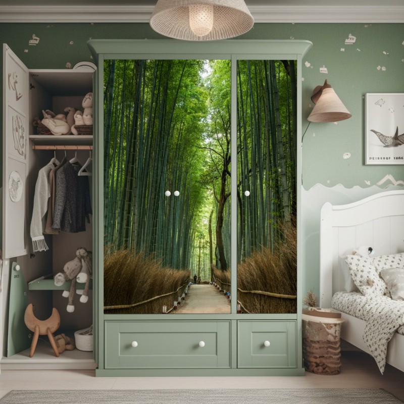 Schrankaufkleber goldene blattlinien – Wallnifity®