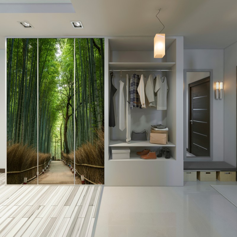 Schrankaufkleber ruhiger bambushainpfad – Wallnifity® Schrankaufkleber ruhiger bambushainpfad – Wallnifity®