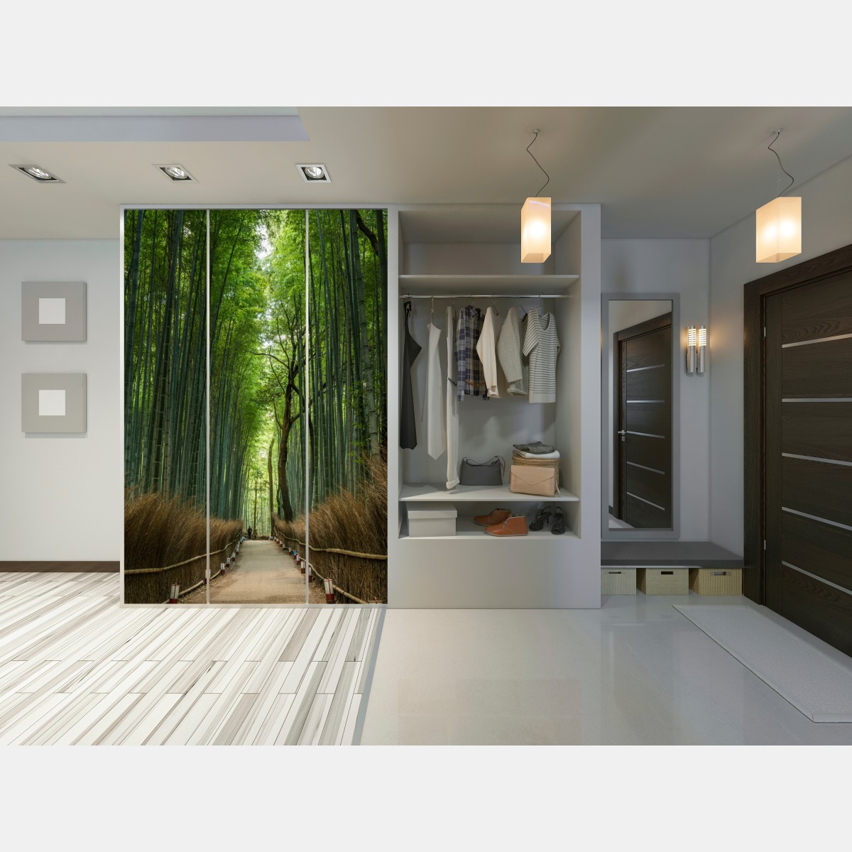 Schrankaufkleber ruhiger bambushainpfad – Wallnifity® Schrankaufkleber ruhiger bambushainpfad – Wallnifity®