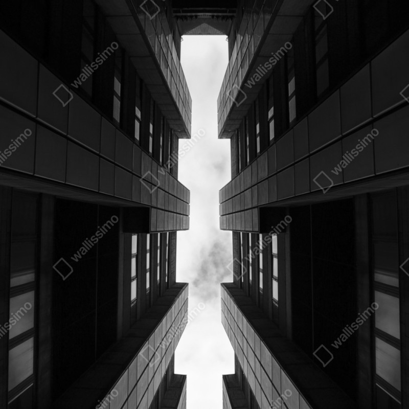 Schrankaufkleber vertikale städtische symmetrie in monochrom – Wallnifity® Schrankaufkleber vertikale städtische symmetrie in monochrom – Wallnifity®