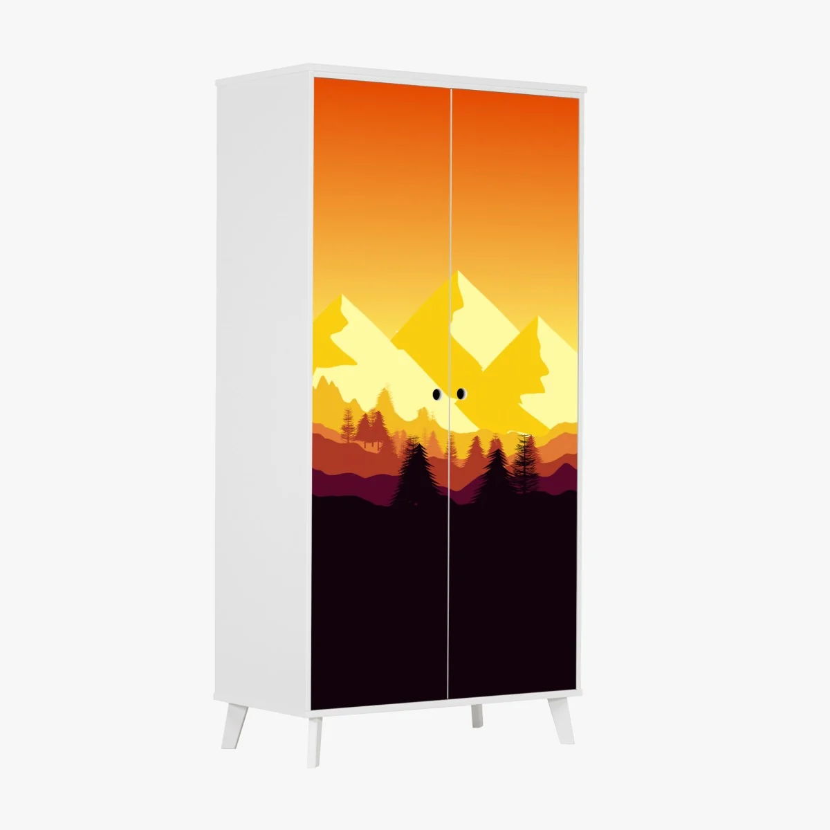 Schrankaufkleber goldener sonnenuntergang über bergen – Wallnifity® Schrankaufkleber goldener sonnenuntergang über bergen – Wallnifity®