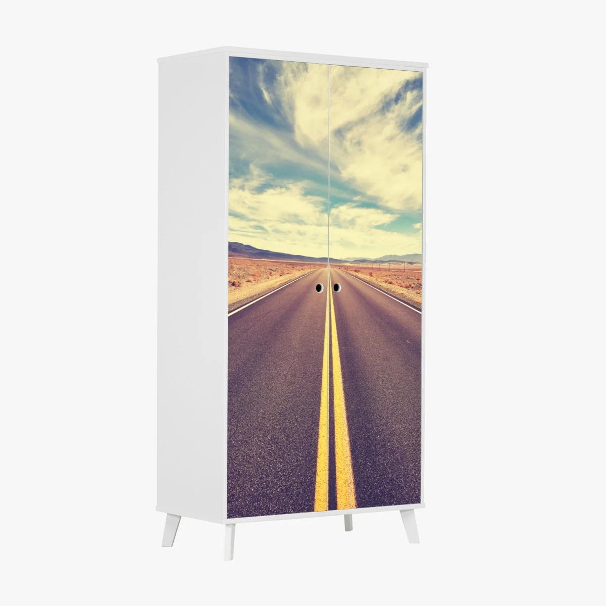 Schrankaufkleber vintage wüstenstraße, Death Valley – Wallnifity®