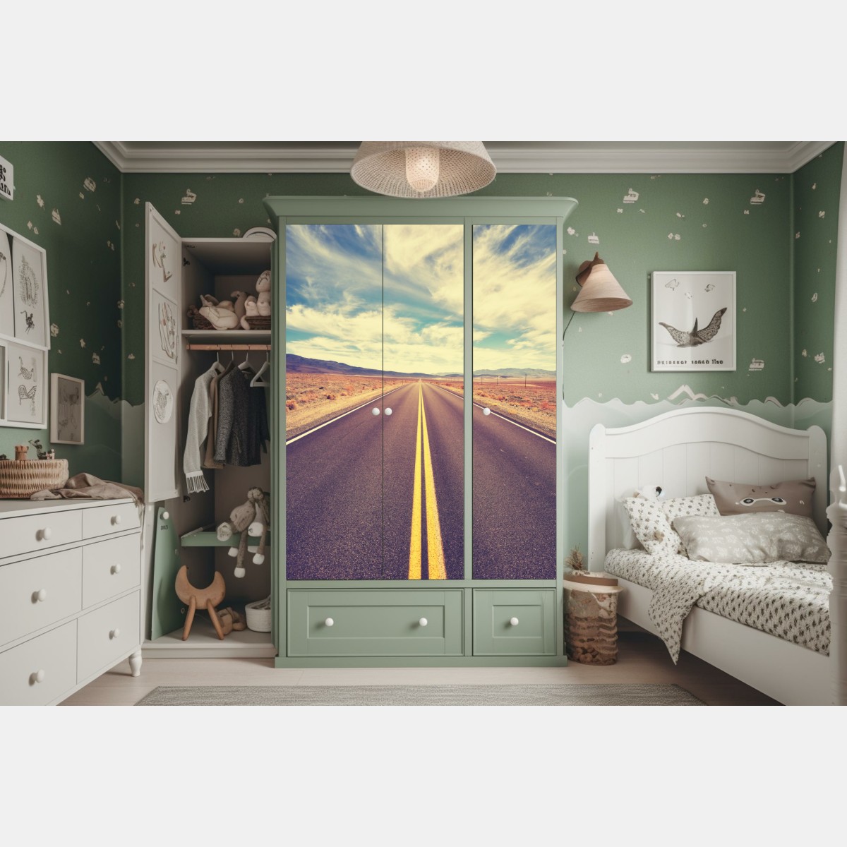 Schrankaufkleber vintage wüstenstraße, Death Valley – Wallnifity®