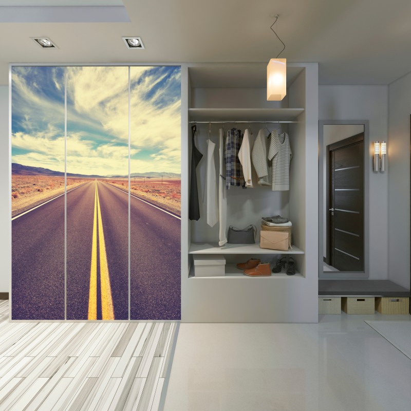 Schrankaufkleber vintage wüstenstraße, Death Valley – Wallnifity®