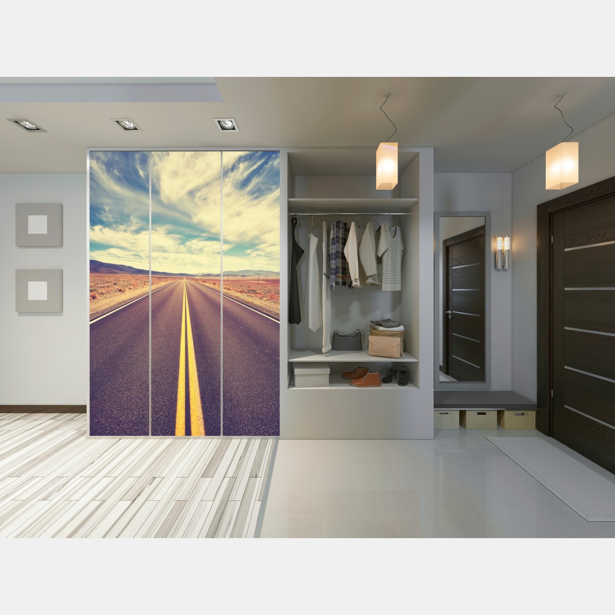 Schrankaufkleber vintage wüstenstraße, Death Valley – Wallnifity®