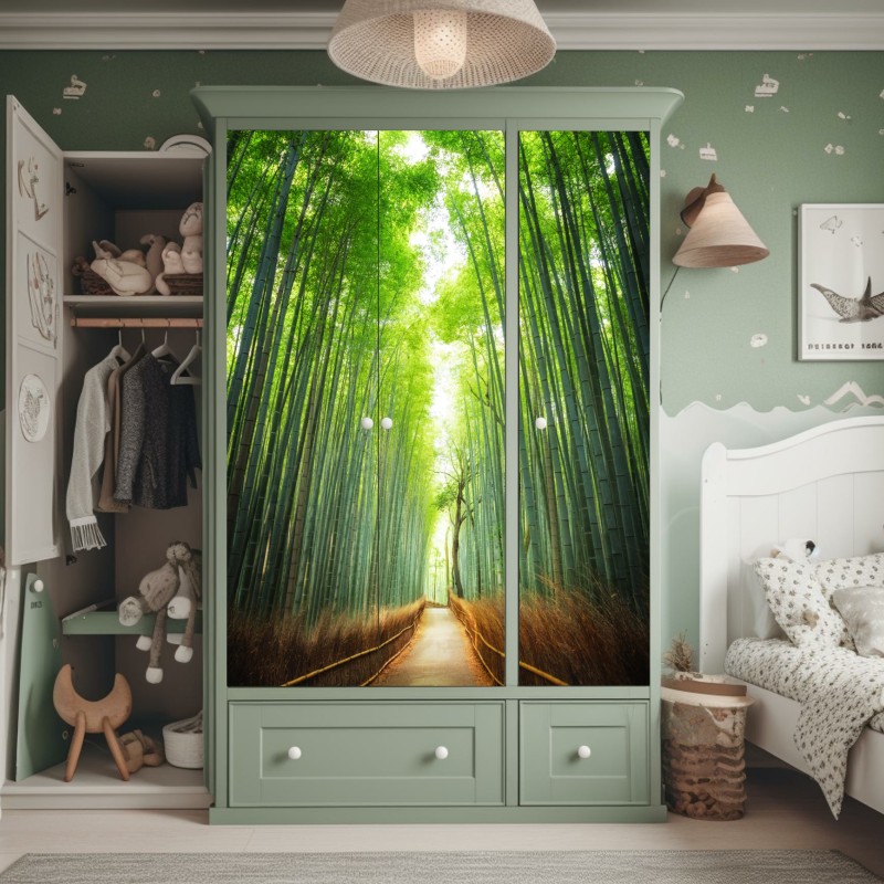 Schrankaufkleber goldene blattlinien – Wallnifity®