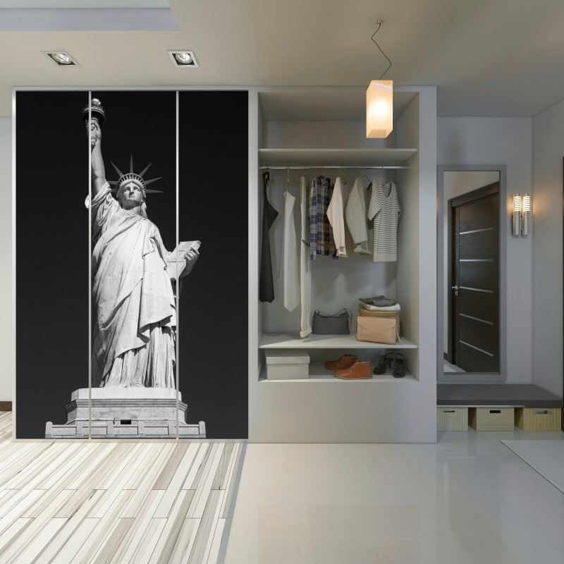 Schrankaufkleber Freiheitsstatue in monochrom – Wallnifity® Schrankaufkleber Freiheitsstatue in monochrom – Wallnifity®
