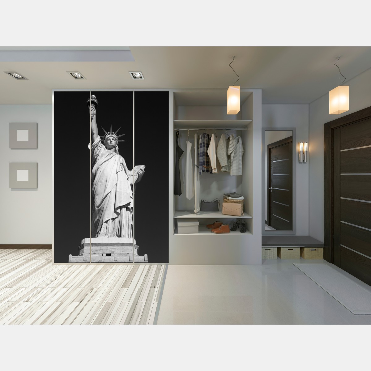 Schrankaufkleber Freiheitsstatue in monochrom – Wallnifity® Schrankaufkleber Freiheitsstatue in monochrom – Wallnifity®