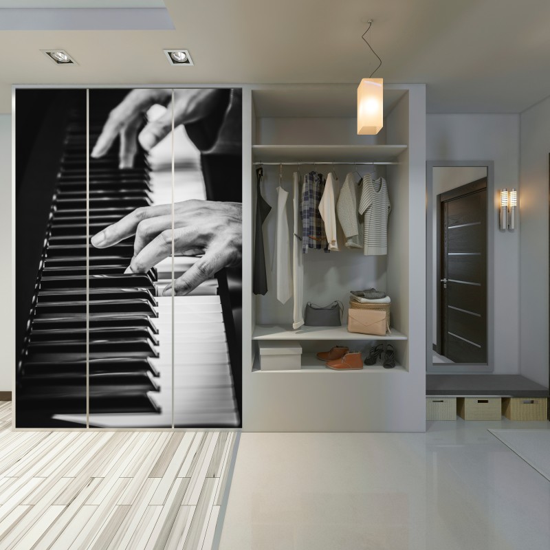 Schrankaufkleber hände am klavier in bewegung – Wallnifity® Schrankaufkleber hände am klavier in bewegung – Wallnifity®