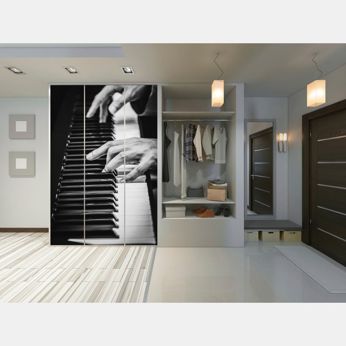 Schrankaufkleber hände am klavier in bewegung – Wallnifity® Schrankaufkleber hände am klavier in bewegung – Wallnifity®