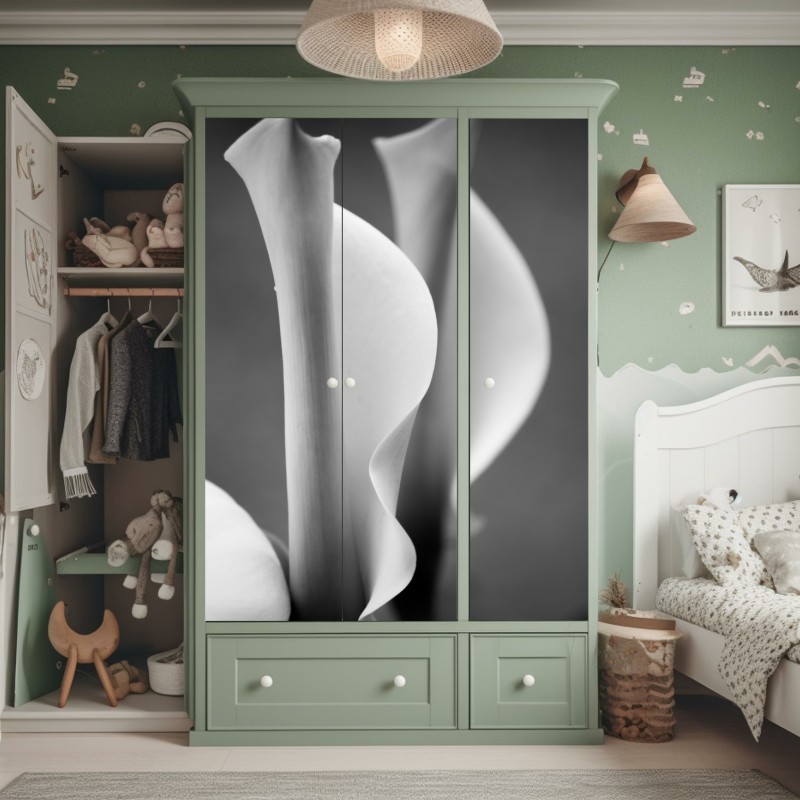 Schrankaufkleber mohnfeld im sonnenuntergang – Wallnifity®