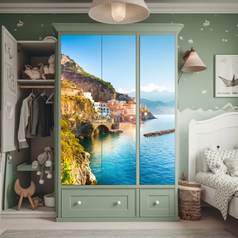 Schrankaufkleber sonnige Amalfiküste – Wallnifity® Schrankaufkleber sonnige Amalfiküste – Wallnifity®