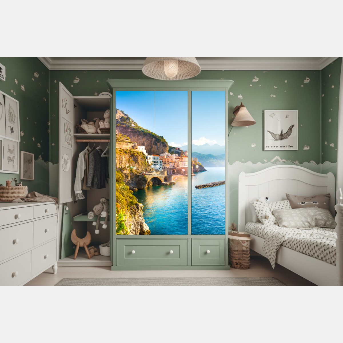 Schrankaufkleber sonnige Amalfiküste – Wallnifity® Schrankaufkleber sonnige Amalfiküste – Wallnifity®