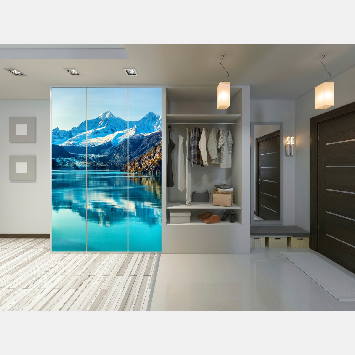 Schrankaufkleber ruhiger türkisfarbener bergsee – Wallnifity® Schrankaufkleber ruhiger türkisfarbener bergsee – Wallnifity®