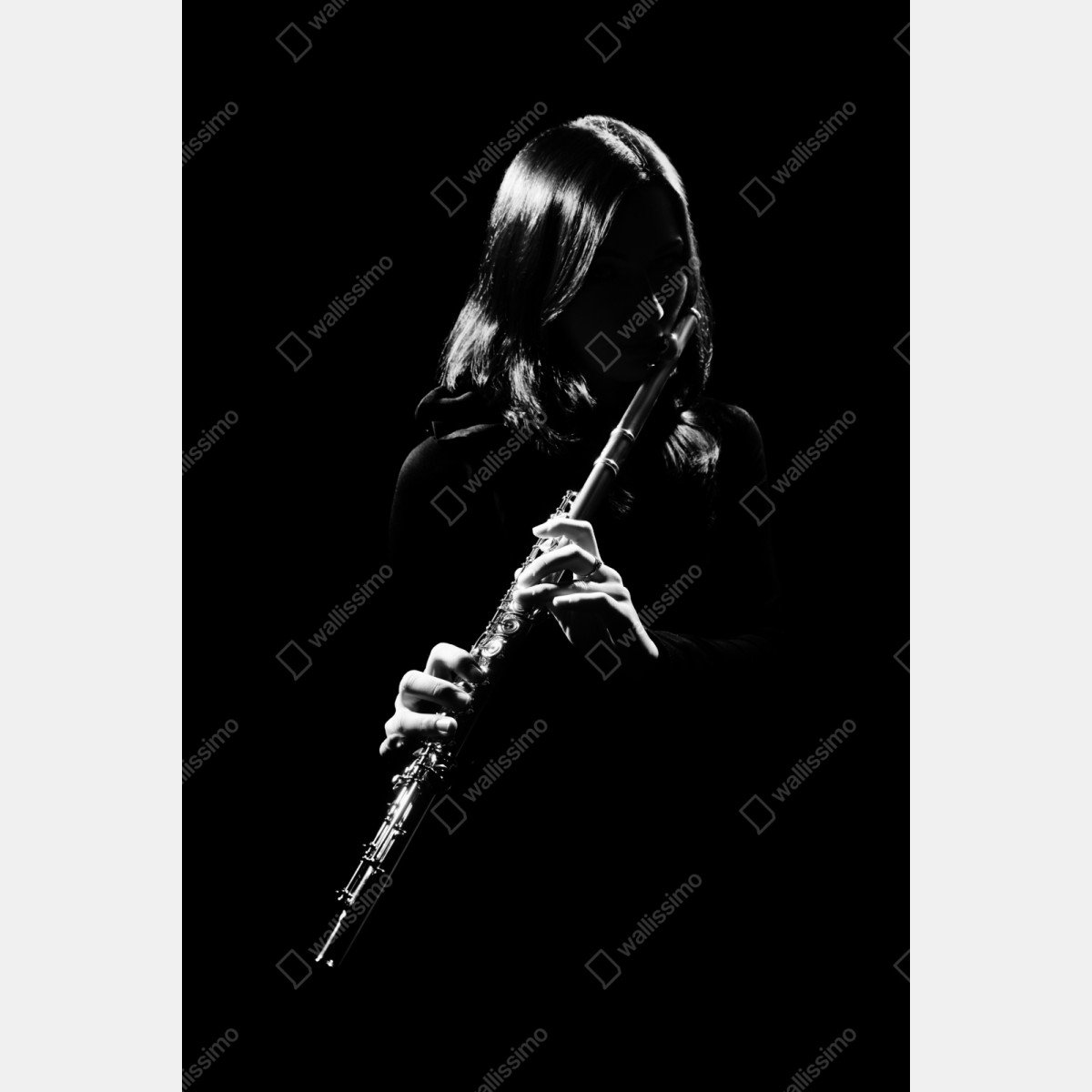 Schrankaufkleber elegante flötensilhouette – Wallnifity®